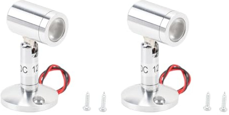 Yanmis Mini-Strahler, 2 Stück, Aluminiumlegierung, DC 12 V, LED, warmes Licht, Akzentlampe, Strahler für Schmuck, Vitrinen, Eingang (natürliches Licht), Yanmisvakc8bdoz9-13