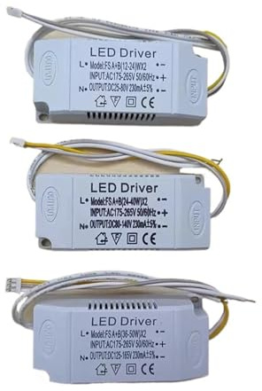 LAYMXNDIO Controlador LED 240mA 12-24W/24-40W/36-50W SMD PCB Fuente de alimentación de Techo 3 Colores 3 Pines Entrada de iluminación AC175-265V (Color : (24-40W)-2)