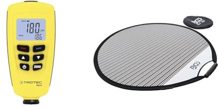 TROTEC Lackmessgerät BB20 – Lackschichten Messgerät für Auto – Messbereich 0 bis 1.250 µm, Speicher für 400 Messwerte, USB & BGS 9597 | Dellensegel | Ø 800 mm | inkl. Tragetasche