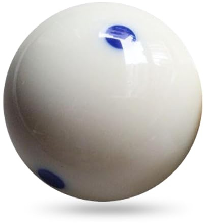 Kavolet Billardkugel Weiß, Billard-Übungs-Trainings-Queueball, Standard-Pool-Billard-Queueball mit 6 blauen Punkten, Pool Spielball Harz Weiss Billardkugeln Professioneller Standard 5.72CM Billardball