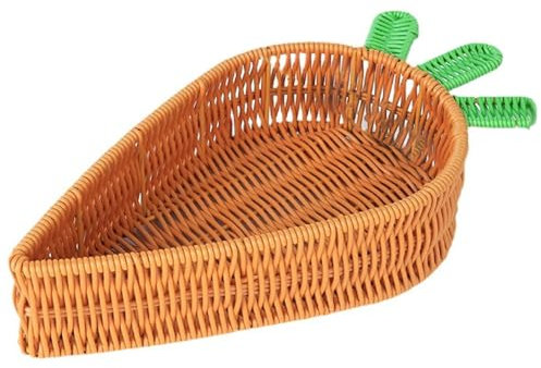 Bread Baskets for Serving Small Carrot Shaped Wicker Easter Basket 11.6x7.7x2.8 Inch Decorative Plastic Woven Basket for Fruit Candy Bread Food, Easter Party Favors