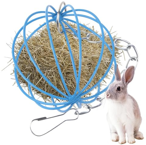 Dewireaey höra för kaniner, dispenseringsanordning för kaniner – flytande metall foderboll burtillbehör för små djur hamster chinchilla