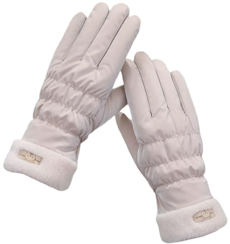 YISENJEE Warme Thermo Handschuhe Damen Winter Warm Plus Samt Dicke Radfahren Skifahren Kältebeständige Wasserdichte Touchscreen-Handschuhe