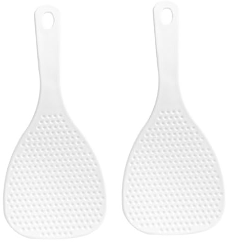 Gatuida 2 pezzi Paletta in Plastica Riutilizzabile Cucchiaio Antiaderente Resistente Temperature Ergonomico per Cucine e Cuociriso Spatola Sicura e Durevole per Servire