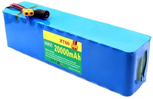 Batería de Litio de 48V 20ah Ebike Batería de Iones de Litio para Scooter Eléctrico con Cargador 42V 2A Batería de Alta Potencia para 750W Bicicletas Eléctricas de Equilibrio XT60 Plug,48V 20Ah