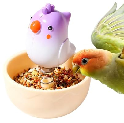 Fågelmatsskål - Tuggmotståndskraftig Interaktiv Vobblande Fatleksak - Fågelmatnings Skål | för Kakadua Nymfkakadua Conure Ara Parakit Dvärgpapegojor Smådjur Bad och Resa Inomhus och Utomhus