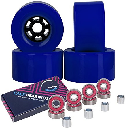 Cal 7 97mm 78A Cruiser Skateboard Wheels, Longboard Flywheel (Solid Blue)