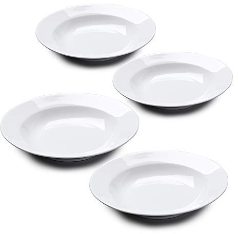 WM Bartleet & Sons 1750 TSET130 Traditional Set of 4 Porcelain Individual Soup, Cereal, Rice, Noodle, Salad Bowls with Rim 22cm – White