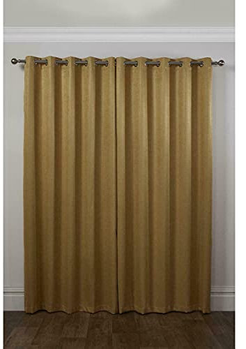 Emma Barclay – 3D Embossed Blackout Curtains for Bedroom Living Room Thermal Insulated Woven Eyelet Blackout Curtains With Reflective Reverse Weave Ambiance Collection (46” x 54” Inch)(Ochre)