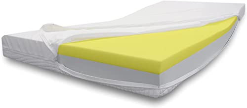 Dibapur® Visco Inkontinenz Anti-Dekubitus Orthopädische Visco + Kaltschaummatratze Kern ca.10 + 4 cm mit gestrickten Aloe Vera (EC) - wasserdichtem Bezug Öko Tex Made in Germany (90 x 200 cm)