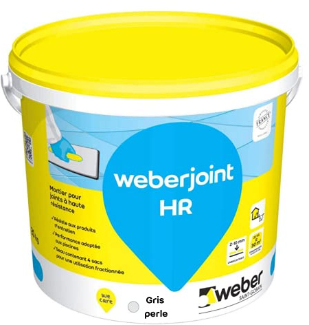 Joint de carrelage adapté piscine,20kg, gris perle, Haute Résistance, WEBERJOINT HR, WEBER