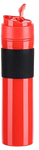 Tyenaza Cafetera Portátil Prensa Francesa, 350 Milliliters, Rojo, Moderno, Portátil, Café para Llevar, Vacaciones