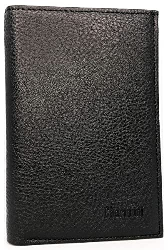 Charmoni - GC101 - Grand Classique Portefeuille Homme Porte Carte Crédit Visite Monnaie en Cuir Synthétique (Noir 101)