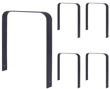 TRUTZHOLM 5x Fahrradanlehnbügel 115 x 76 cm Flachstahl 12 mm pulverbeschichtet rostfrei Fahrradständer zum Einbetonieren in den Boden I Doppelseitig nutzbarer Fahrradhalter in Anthrazit