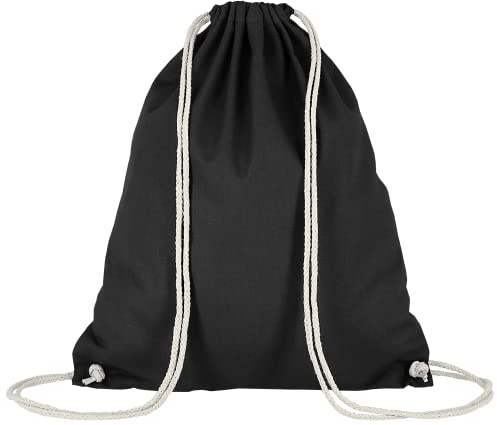 TEXXILLA Baumwoll Turnbeutel 38 x 46cm (10er Pack), Farbe:schwarz | – Sportbeutel aus Baumwolle mit Kordelzug – Gym Sack, Stofftasche, Jutebeutel OEKO-TEX® geprüft – 19 Farben
