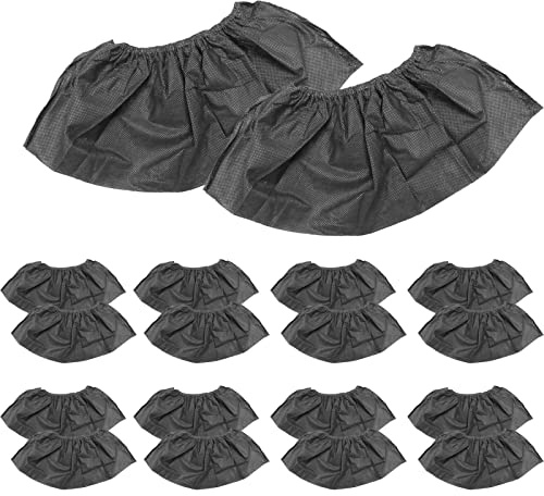 Cosymate 50Pack Black Shoe Covers Disposable Non-Slip Shoe Covers Premium Plastic Shoe Protector Boot Overshoe, Waterproof, Dustproof, Protect Your Carpet, Floor and Your Shoes, Cleaning Accessorie
