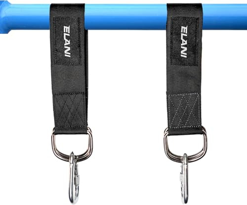 ELANI - Extra Robuster Gurt Karabiner 2X - 40cm lang - perfekt als Schaukel Befestigung Baum, Schaukel Befestigung Balken, Schaukelaufhängung Baum, Schaukelseil, Aufhängung Hängesessel
