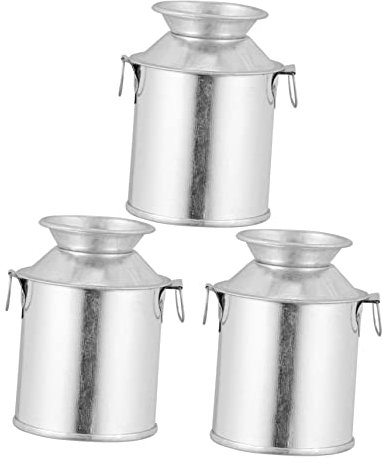 TOPBATHY Vintage Iron Art Flower Pots Set, 3pcs Rustic Iron Plant Buckets for Garden Decoration, Home Flower Containers with Retro Metal Holders for Succulents and Flowers