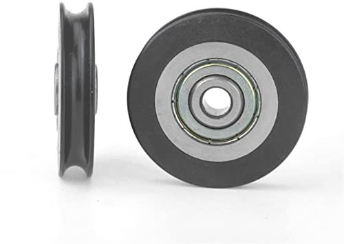 U-Typ Riemenscheibe, 6 * 39 * 8 mm Schalttür-Riemenscheibe, U-Nut des konkaven Rads, Drahtseil über Leitungsrad, mit Gummi umwickelte Kunststoff-Nylon-Lagerrolle, einzelner Riemenscheibenblock