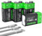 Piles 9V Rechargeables, 1300mAh Lithium-ION 9 Volt Piles Carrées Recharge USB-C avec câble de Chargement 2 en 1 pour Détecteurs de Fumée, Multimètres, Lot de 4