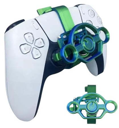CHOWONE Bluish Green Mini Steering Wheel for PS5 Racing Game Controller & Quick Installation, Textured Design for Increased Grip & Precision Handling