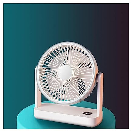 Silenzioso Ventilatore piccolo a 4 impostazioni di velocità, ventilatore da scrivania ricaricabile tramite USB con display a LED, ventola di raffreddamento ad aria portatile Ventilatori a piantana