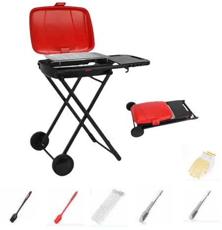 Barbecue portable au charbon de bois pour camping et voyage Barbecue de table avec réchaud amovible, parfait pour les barbecues en plein air n'importe où