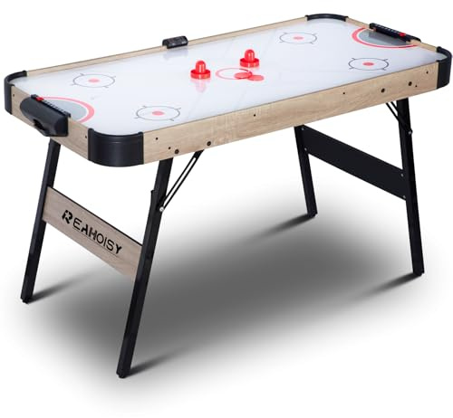 58 Inch Folding Air Hockey Table for Family, Foldable Sports Hockey Game Set w/2 Pucks, 2 Pushers, Powerful Motor, Hockey Table for Adults and Kids, Home Game Room