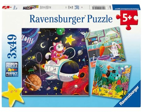 Ravensburger Puzzle Tierwissenschaftler - 3x49 Teile Puzzle ab 5 Jahre | 3x49 Teile Puzzle, Kinderpuzzle ab 5 Jahre, Ravensburger Qualität