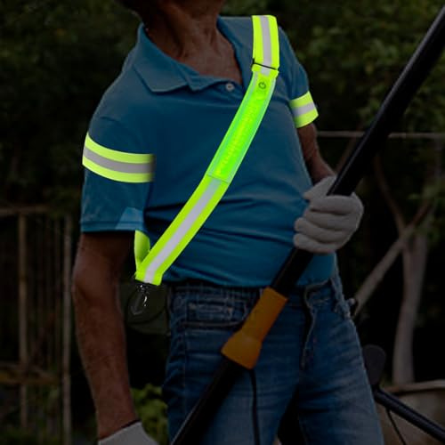 Katomi LED Laufgürtel, USB Wiederaufladbar, Verstellbar mit Reflektoren, für Joggen, Radfahren, Wandern und Outdoor Sport