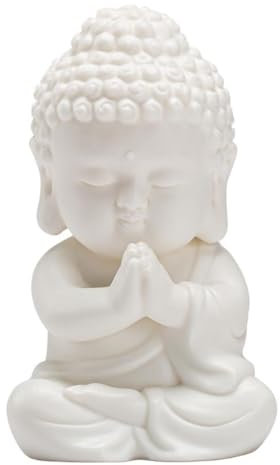 Bracket Light Buddha Ornament Figur, 4inch Buddha Statue süß sitzende Buddha für Heim Wohnzimmer Auto Dekoration Garten Buddha Statue (weiß) Wall lamp