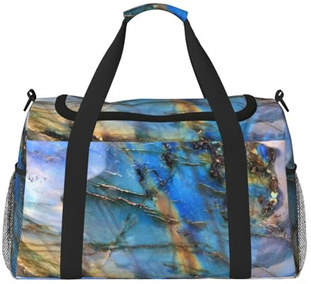 Sporttasche für Damen, Regenbogen-Steindruck, Reisetasche, Sporttasche mit Fach, Seesack für Herren, Damen, Handgepäck, Wochenend-Reisehandtasche für Damen, Schwarz , Einheitsgröße