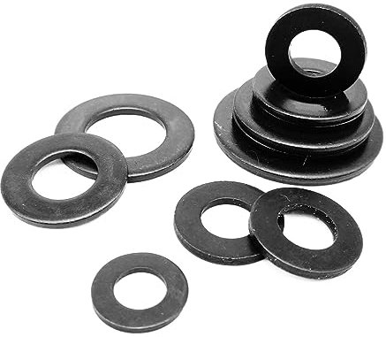 Unterlegscheiben GB97 DIN125 Schwarz 8.8 Stahl Gleitringdichtung Unterlegscheibe M1.6-M24(10pcs M12)