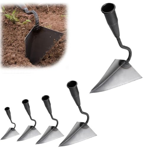 Zappa triangolare da giardino, zappe da giardino in acciaio al manganese con manico ergonomico, zappa per piantare fiori e verdure, zappa da giardino per letame diserbo piantare scavare livellamento