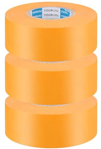Xujinsongg 3 Rollos de Cinta de Carrocero, Cinta de Enmascarar para Pintura, Cinta Adhesiva de Papel 30 mm x 50 m, Cinta Washi Resistente, Accesorio para Pintura y Bricolaje