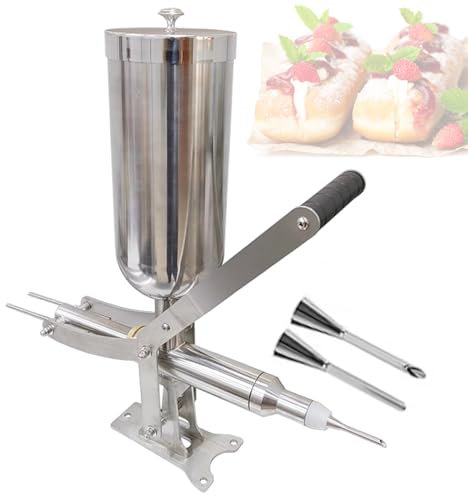 Injecteur de remplissage de donut – Machine à churro en acier inoxydable de 5 L avec tuyaux de remplissage courts pour un usage commercial