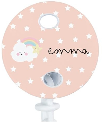 Wanapix | Chupetero Personalizado | Cadena chupete para Recién Nacidos | Cuelga Chupetes para Bebés| Tintas no tóxicas | Nube y Estrella