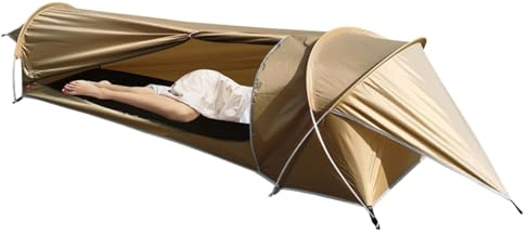 Rucksackzelt, kleines Packmaß, Zweimannzelt und Einmannzelt - ultraleichtes 1‑Personen Campingzelt 230×76 cm aus PU3000/PU4000 Oxford mit Aluminium‑Stangen & Windleine, ideal Outdoor-Abenteuer