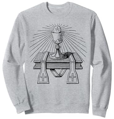 Symbole de la prêtrise catholique eucharistie calice étole ligne art Sweatshirt