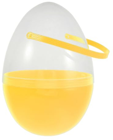 VANZACK Clear Reusable Easter Egg with Handle Fillable Plastic Egg Container for Twist Open Design for Surprises and Treats for Easter Celebrations and Festive Occasions