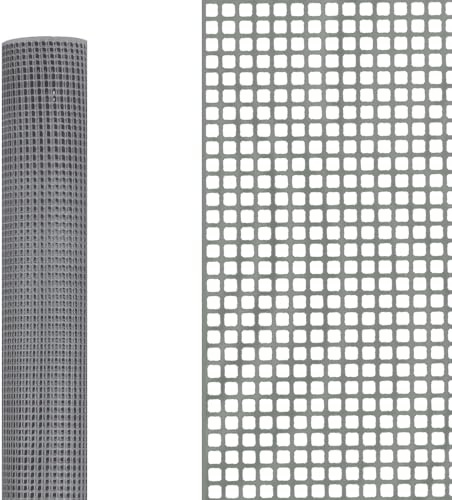acquaverde | Rete Quadra Protettiva Argento h. 1 Mt, in Plastica, Maglia 10x10 mm, Protezione per Balcone, Recinzioni, Giardino, Cancello con Fascette - Ideale per Barriera Gatti, Cani (1x10 mt)