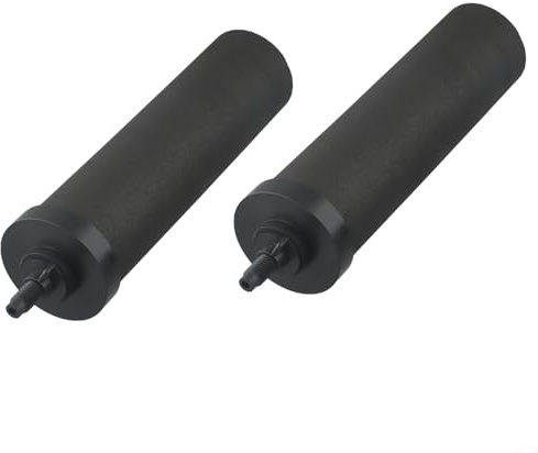 Eawfgtuw Lot de 2 éléments filtrants à eau au charbon actif en coquille de noix de coco pour enlever les sédiments, la rouille et les métaux lourds, améliore le goût, noir, 5,7 x 24,9 cm