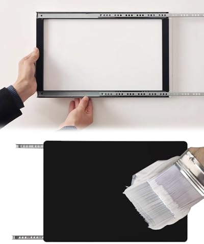 Vibeo Cache Compteur Electrique Coffret Coulissant pour Boîte à Fusibles, Pouvant Être Peint Couvre-Plaque Électrique Fin et Dissimulé Couvre-Plaque Décoratif pour Disjoncteur(Black,22x18in/55x45cm)