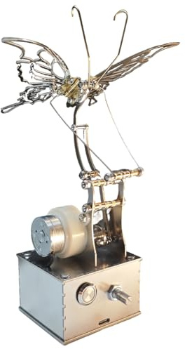 ToyGhillied 3D metallpussel mekanisk fjäril modellbyggsats för vuxna, gör-det-själv skulptur metallbyggsats med motor, rostfritt stål dekoration