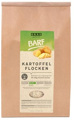 Grau – El Original – Verdura deshidratada para menús Barf para Perros - Copos de Patata, Pack Individual (1 x 5 kg), alimento complementario para Perros
