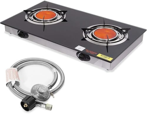 Barton Deluxe Propan-Gasherd mit 2 Brennern, automatische Zündung, Outdoor-Grill, Campingkocher, Station, LPG