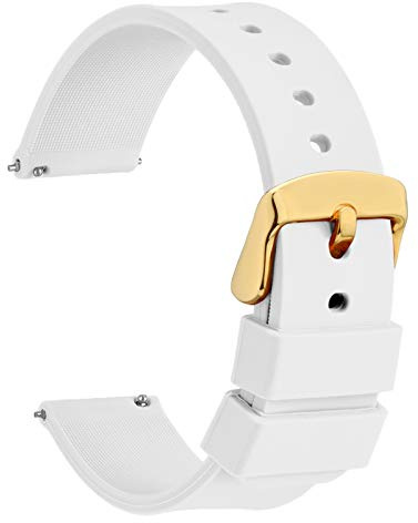 WOCCI Silikon Uhrenarmband mit Rose Gold Schnalle, Schnellverschluss, Armband 14mm 18mm 20mm 22mm