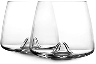 Bicchiere da whisky scozzese in cristallo Bicchiere da cocktail creativo Fondo concavo Tazza di succo di vino resistente al calore per whisky da bar SMug