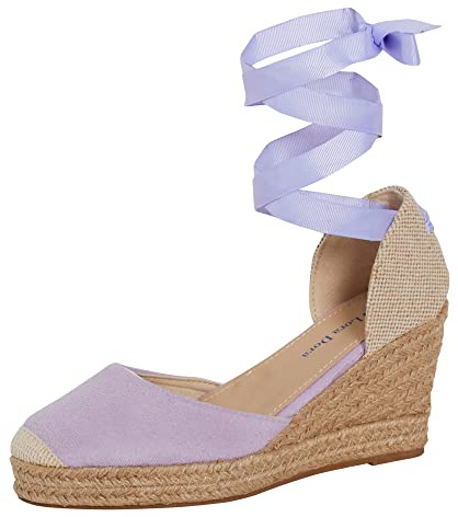 Womens Espadrille Wedge Sandals Strappy Hessian Wedges Ankle Wrap Tie Leg Straps