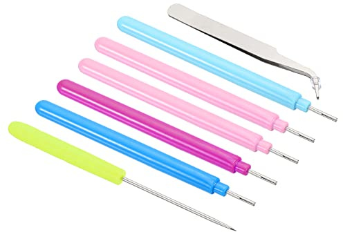 PATIKIL Carta Fresatura Strumento Set, 7pz Intaglio Ago Penne Pinzetta Punteruolo Arricciatura Rotolamento per Strisce Creazione Fai da Te Arte Artigianato